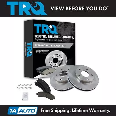 TRQ Front Posi Ceramic Brake Pad & Rotor Kit For Chevy S10 S15 4WD 4x4 • $104.95