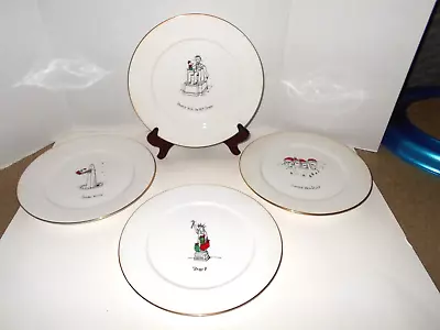 MERRY MASTERPIECES Dinner Plates SET Of 4 CHRISTMAS FIRST EDITION 1999! • $19.99