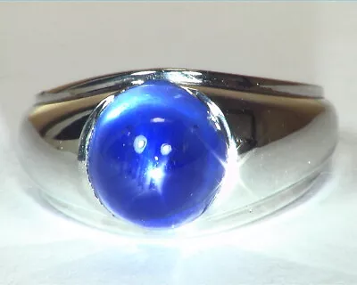 Blue Star Sapphire Natural Genuine Gemstone 14 KT Gold Gents Ring RFK340 • $7850