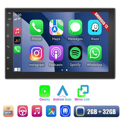 7in 2DIN Car Radio Stereo Wireless CarPlay & Android Auto GPS Navi FM Head Unit • $64.81