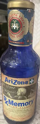 Vintage Cobalt Blue Arizona Iced Tea Bottle Rx Memory Herbal Tonic 20oz • $7.99