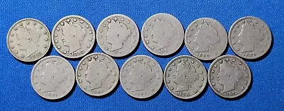 TOUGH Dates 1883 NC WC 1884 1894 More Liberty V Nickel - Lot 11 Different! • $9.99