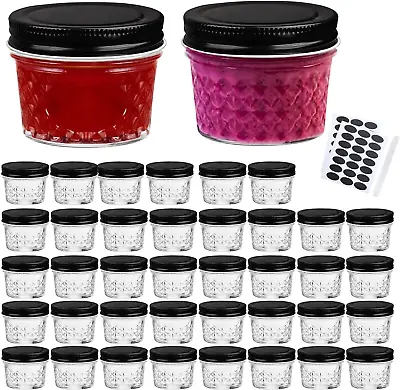$32.36 • Buy Glass Jars With Regular Lids Herbs Jam Jelly Wedding Favor 40 Pack 4 Ounces