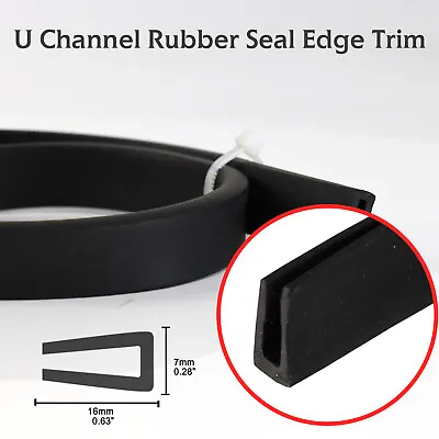 Black U Channel Soft Rubber Seal Edge Trim Strip All Weather Protect&Cover 120'' • $20.99