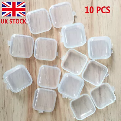 £3.59 • Buy 10PCS Clear Plastic Small Box Earplugs Jewelry Beads Earings Storage Cases UK