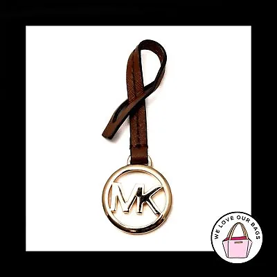 New Michael Kors Brown Leather Loop Strap Key Fob Bag Charm Keychain Hang Tag • $16.99