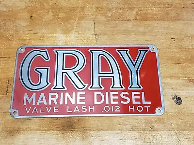 RARE GRAY MARINE DIESEL VALVE LASH 012 HOT Ship Engine Brass Metal Sign Emblem • $65