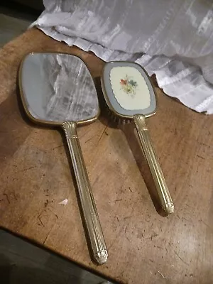 Vintage 12  Victorian Style Mirror & Brush Floral Design/USA Estate Collectable • $19