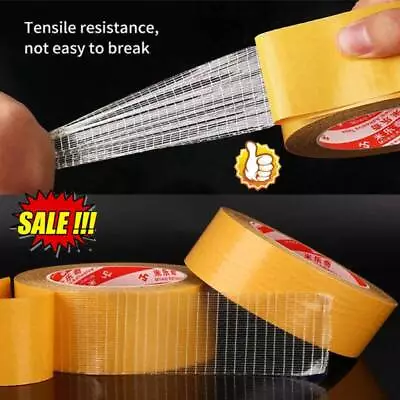 Double Sided Tape Heavy Duty Fiberglass Mesh Adhesive Transparent-Tape Removabl' • $1.42