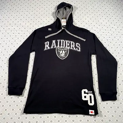 Oakland Raiders Mens Medium Long Sleeve Hooded Thermal Sweater Pullover NFL • $32