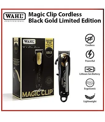 NEW Wahl Professional 5 Star Edition 8148-100 Gold Cordless Magic Clip Black AU • $119.59