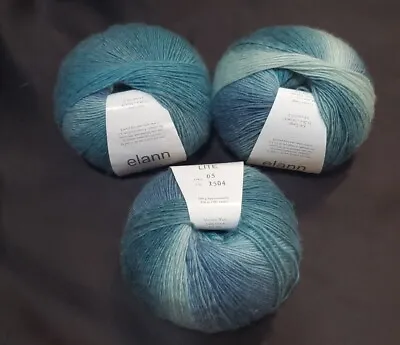 Lot Of 3 Be Teal My Heart Elann Pippi Longcolors Lite Sock Yarn Color 05 • $30