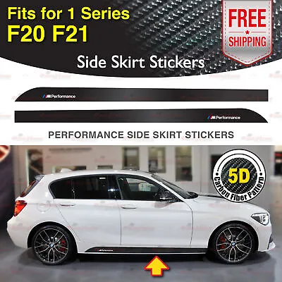 For BMW F20 F21 1 Ser Performance Side Trim Decal 5D CARBON PATTERN Vinyl Stripe • $50.55