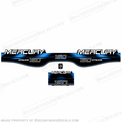 Fits Mercury 150hp Offshore BlackMax Decals (Blue) • $124.95