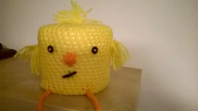 £3.99 • Buy Yellow Chick Toilet Roll Cover Hand Crochet Acrylic Wool 