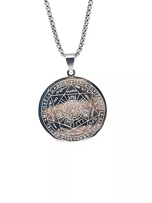 Seven Archangel Pendant Necklace Talisman 7 Sigil Silver Chain Amulet Angelic • £4.99