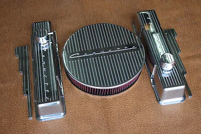 Complete Corvette Script Chevy SB SH Valve Cover Set Aluminum Vintage Rat Rod SB • $729.99