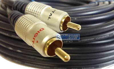 £11.65 • Buy 10m PRO 2x RCA Twin PHONO Audio Cable 24k Gold OFC Lead Male Plug To Plug