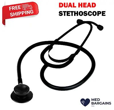 Dual Head Stethoscope For Doctors Nurses EMTs EverDixie - Stealth Black • $6.95