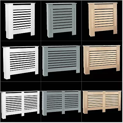 Radiator Cover White Traditional MDF Wood Grill Shelf Cabinet Modern Furniture • £36.99