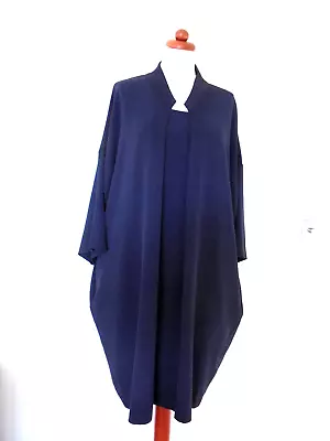 KIN -JOHN LEWIS -A Beautiful Navy Over Sized Lagenlook Dress - UK 16  Chest 60  • £22.55