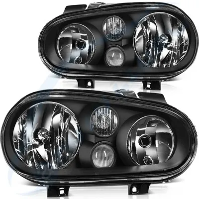 $78.06 • Buy Headlights Assembly Replacement Fits 99-02 Volkswagen Cabrio Black Housing Lamps