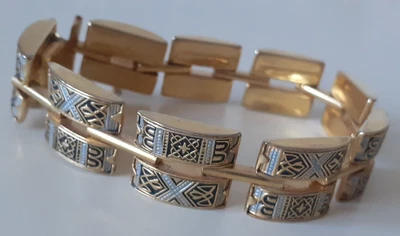 £15 • Buy Vintage Costume Jewellery Damascene Bracelet