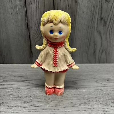 Vintage Sun Rubber Co Ruth E Newton Doll Girl  Pink Dress Toy MCM 8.5  • $13.99