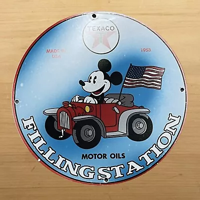 Vintage Texaco Porcelain Sign Disney Gas Motor Oil Service Station Pump Plate • $0.99
