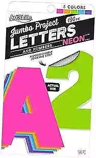  Jumbo 4  Paper Poster Letters And Numbers For Projects And Crafts 4 In Neon • $16.97