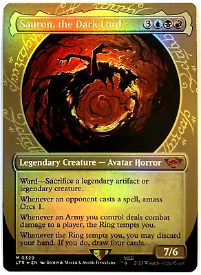 MTG Sauron The Dark Lord *SHOWCASE FOIL* The Lord Of The Rings 0329 NM • $15.50