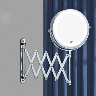 Two Sided Wall Mounted Bathroom Mirror With LED Light 1X 5X Magnifying Mirror • £18.95