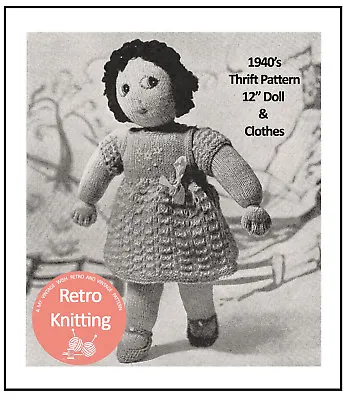 12  Knitted Doll And Clothes Pattern - Copy • £4.99