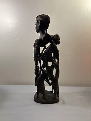 Vintage African Makonde Tanzania Wood Grouped Sculpture  • $145