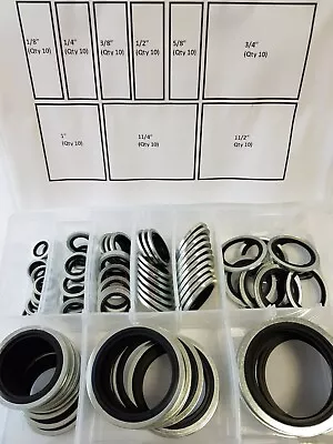 Bonded Seal Washers Assorted Box Dowty Washers 1/8  To 1 1/2  Boxed Kit. • £26.99