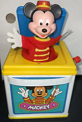 Disney Mattel 1987 Mickey Mouse Jack In The Box Vintage Working Rare • $5.99