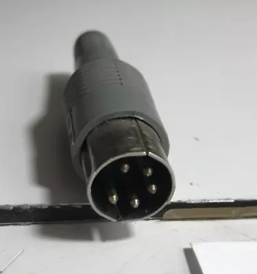 Din Connector Plug: 5 Pin In Line Male Solder Cup Gray - (l11) • £2.20