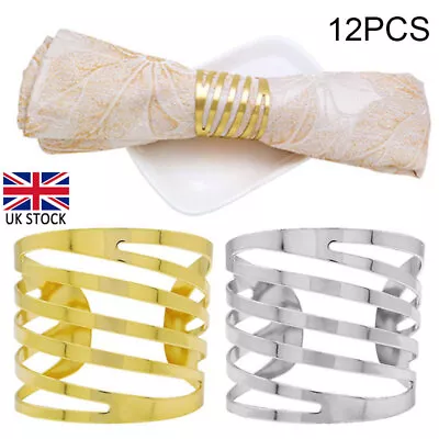 12PCS Serviette Napkin Rings Holder Buckle Wedding Dinner Towel Party Table UK • £9.66