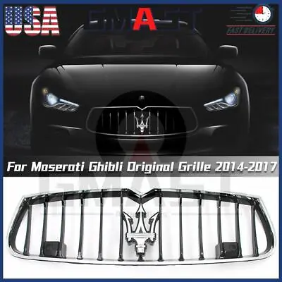 For Maserati Ghibli 14-17 Front Bumper Radiator Chrome Black Grille 670010764 • $189