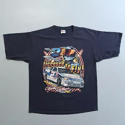 Vintage NASCAR Rusty Wallace T Shirt Licensed To Fly Double Sided Print • $75