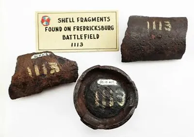 Civil War Artillery Shell Fragments From The Battle Of Fredericksburg • $750