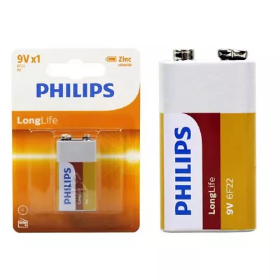 1 Pcs Genuine Philips 9V Zinc Carbon Long Life Power Battery Smoke Alarm Battery • $3.90