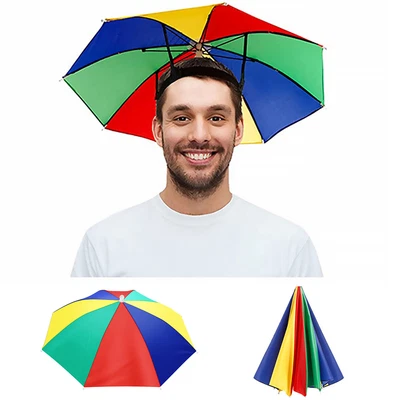 $12.61 • Buy Umbrella Hat Rainbow Umbrella Cap Sun Protection Hands Free Umbrella Hat WeyfH