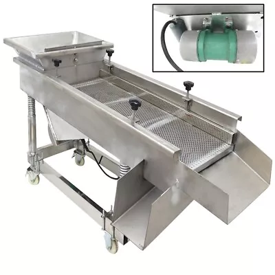 220V Electric Linear Vibrating Screen Stainless Shaker 6mm Oscillating Screen • $1785.06