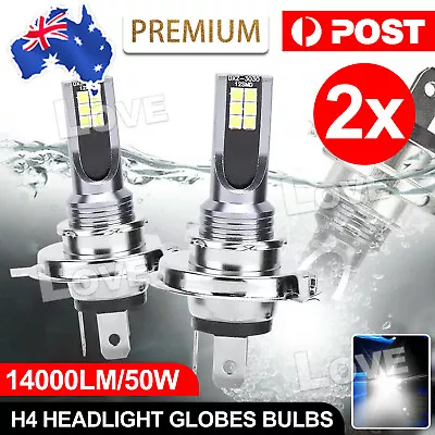2x H4 LED Car Headlight Conversion Globes Canbus Bulbs Kit Beam 30000LM 50W IP68 • $12.75