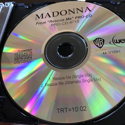 Madonna Rescue Me  Pro-cd Promo In-house Reference 2 Track • $100