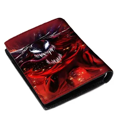Venom Red Leather Wallet Card Holder • $27.99