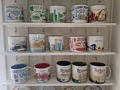 $232.50 • Buy Starbucks Mug Lot, You Are Here, Been There, Collector's, MIC