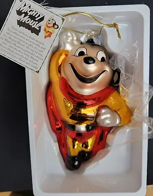 SANTA'S BAG: Mercury Glass Mighty Mouse Ornament Retired 1998.  Brand New MINT • $129