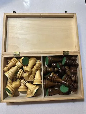 $200 • Buy Vintage Boxed Full Set Of Wood Chessmen